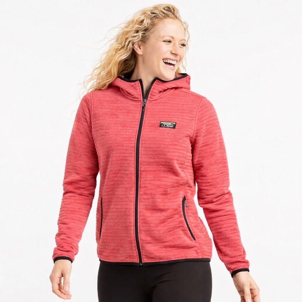 L.L. Bean Airlight Zip Hoodie, Red, Size M